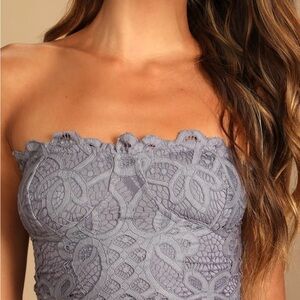 Full Tilt Lace Tube Top - Lavender